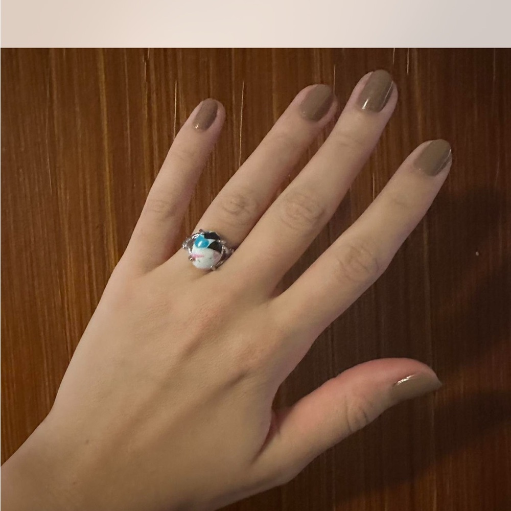 Elegant Silver and Blue Ring